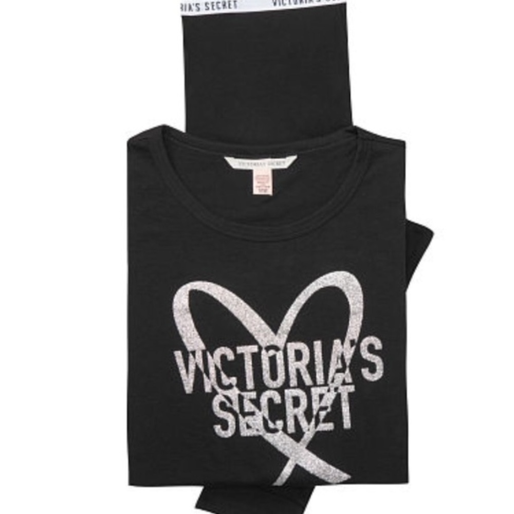 VICTORIAS SECRET LOGO LEGGING PJ SET - Picture 1 of 4